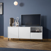 Avenale Wide TV Cabinet 2 Door 1 Drawer in Alpine White High Gloss – image 4