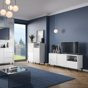 Avenale Wide TV Cabinet 2 Door 1 Drawer in Alpine White High Gloss – image 6