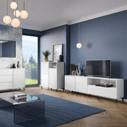 Avenale TV Cabinet 2 Door 1 Drawer in Alpine White High Gloss – image 5