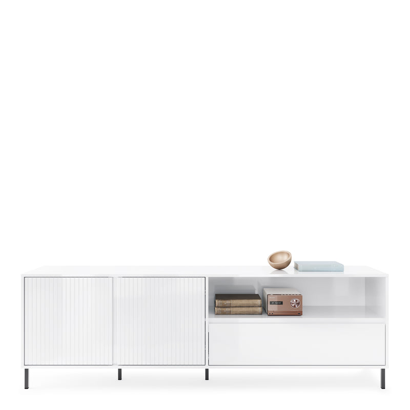 Avenale TV Cabinet 2 Door 1 Drawer in Alpine White High Gloss – image 6