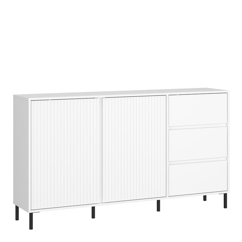 Avenale Sideboard 2 Door 3 Drawer in Alpine White High Gloss – image 1