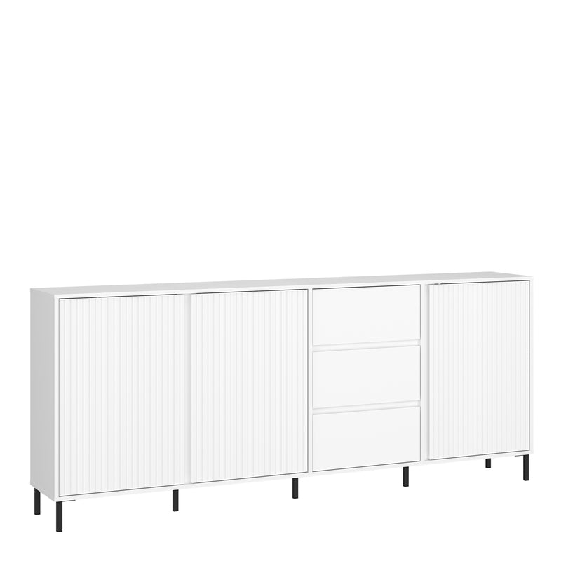 Avenale Sideboard 3 Door 3 Drawer in Alpine White High Gloss – image 1