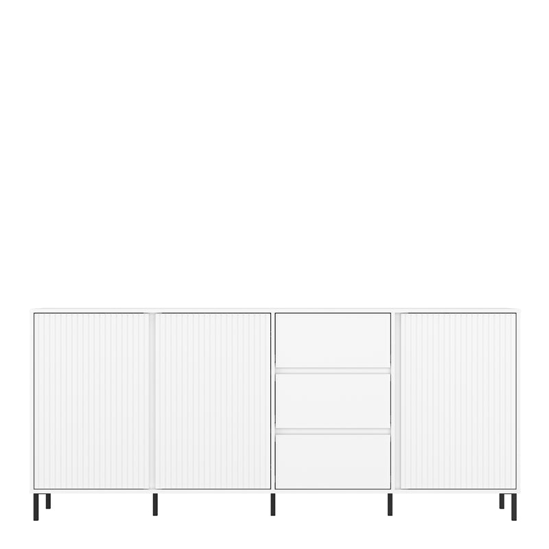Avenale Sideboard 3 Door 3 Drawer in Alpine White High Gloss – image 2