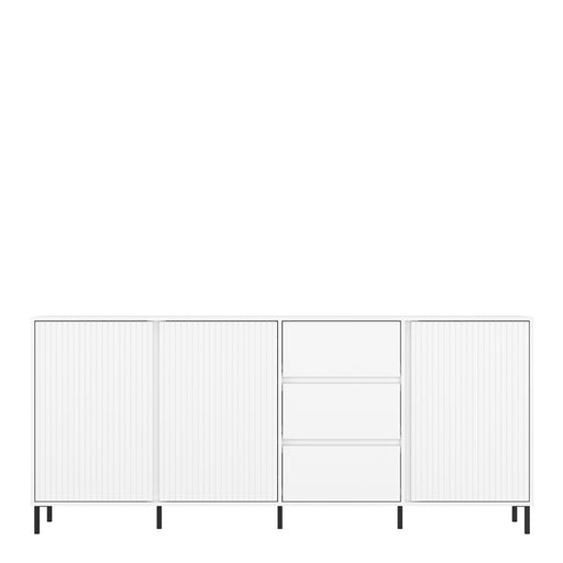Avenale Sideboard 3 Door 3 Drawer in Alpine White High Gloss – image 2
