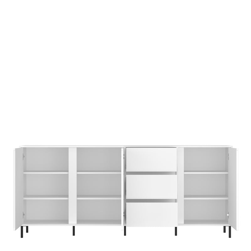 Avenale Sideboard 3 Door 3 Drawer in Alpine White High Gloss – image 3
