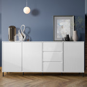 Avenale Sideboard 3 Door 3 Drawer in Alpine White High Gloss – image 4