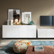 Avenale Sideboard 3 Door 3 Drawer in Alpine White High Gloss – image 5