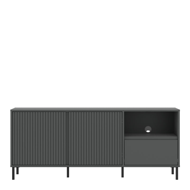 Avenale Wide TV Cabinet 2 Door 1 Drawer in Anthracite – image 2