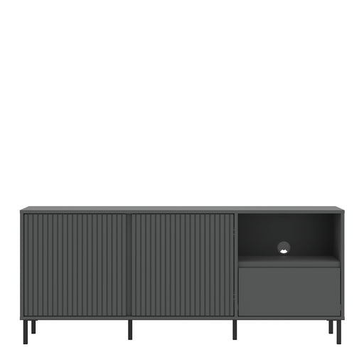 Avenale Wide TV Cabinet 2 Door 1 Drawer in Anthracite – image 2
