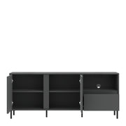 Avenale Wide TV Cabinet 2 Door 1 Drawer in Anthracite – image 3