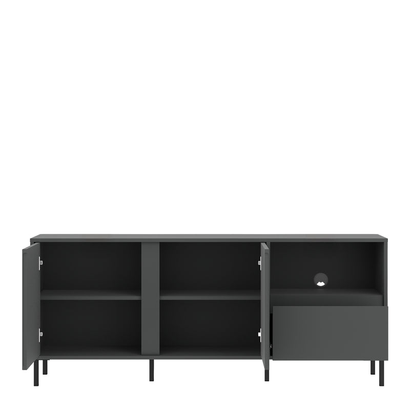 Avenale Wide TV Cabinet 2 Door 1 Drawer in Anthracite – image 3