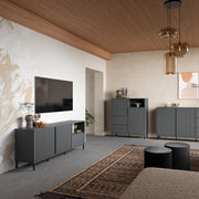 Avenale Wide TV Cabinet 2 Door 1 Drawer in Anthracite – image 6