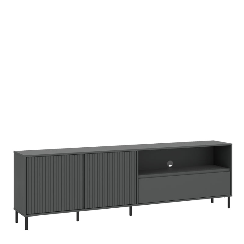 Avenale TV Cabinet 2 Door 1 Drawer in Anthracite – image 1
