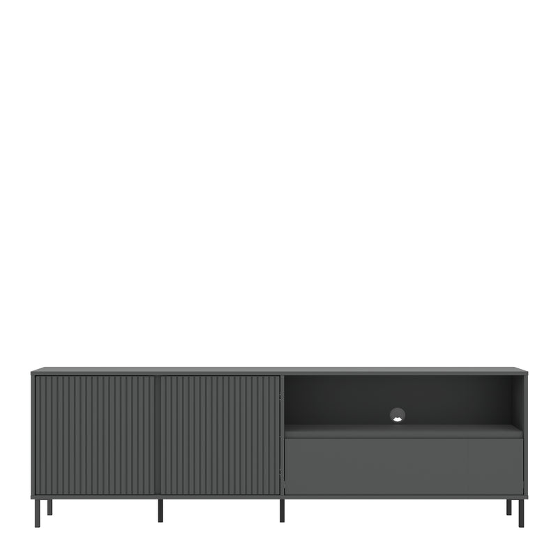Avenale TV Cabinet 2 Door 1 Drawer in Anthracite – image 2