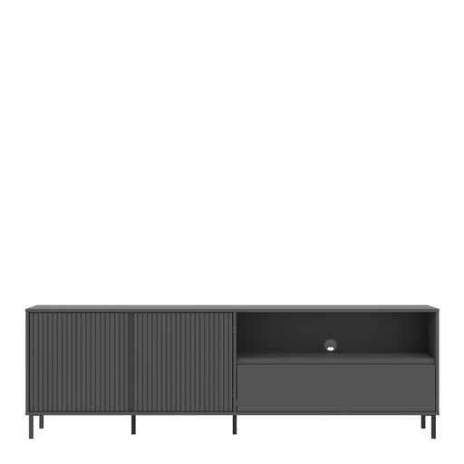 Avenale TV Cabinet 2 Door 1 Drawer in Anthracite – image 2