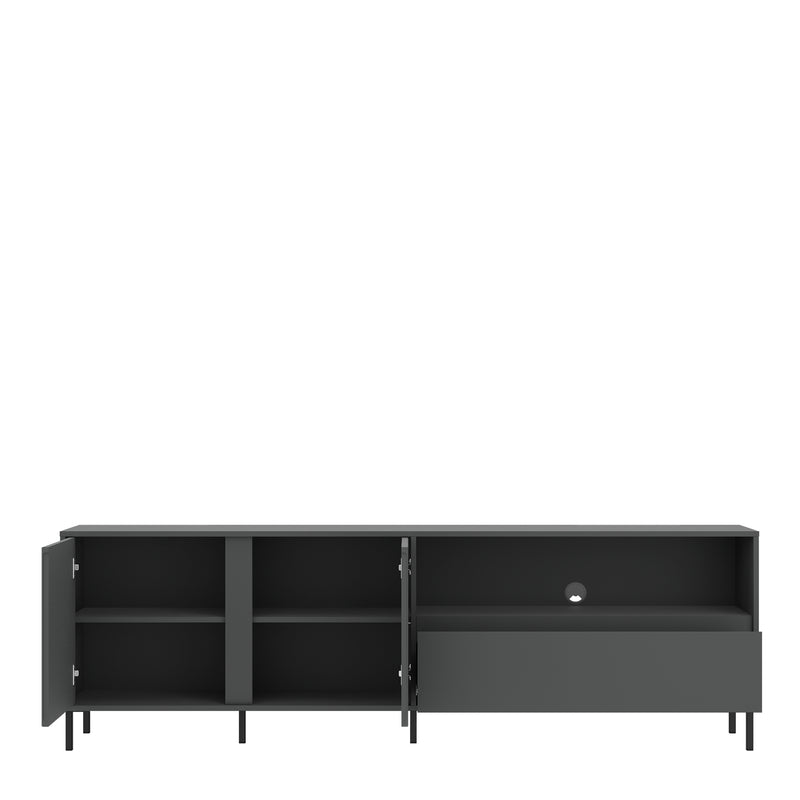 Avenale TV Cabinet 2 Door 1 Drawer in Anthracite – image 3