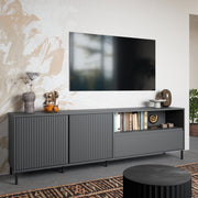 Avenale TV Cabinet 2 Door 1 Drawer in Anthracite – image 4