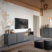Avenale TV Cabinet 2 Door 1 Drawer in Anthracite – image 5