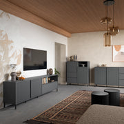 Avenale TV Cabinet 2 Door 1 Drawer in Anthracite – image 6