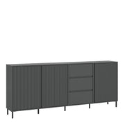 Avenale Sideboard 3 Door 3 Drawer in Anthracite – image 1
