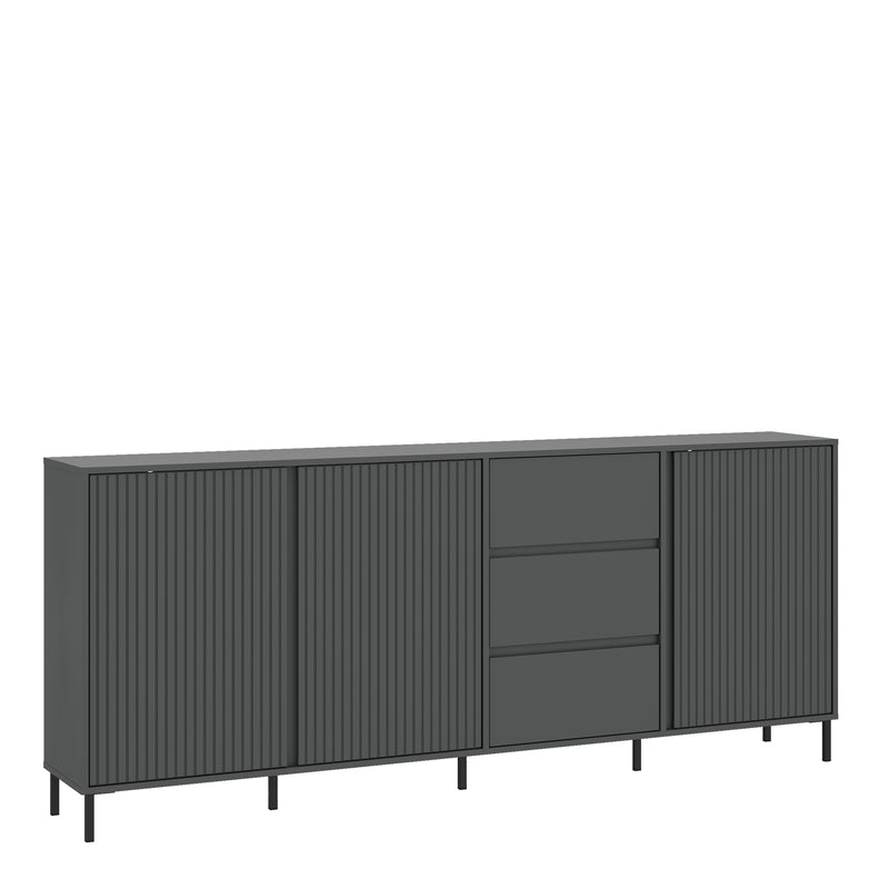 Avenale Sideboard 3 Door 3 Drawer in Anthracite – image 1