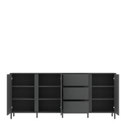 Avenale Sideboard 3 Door 3 Drawer in Anthracite – image 3