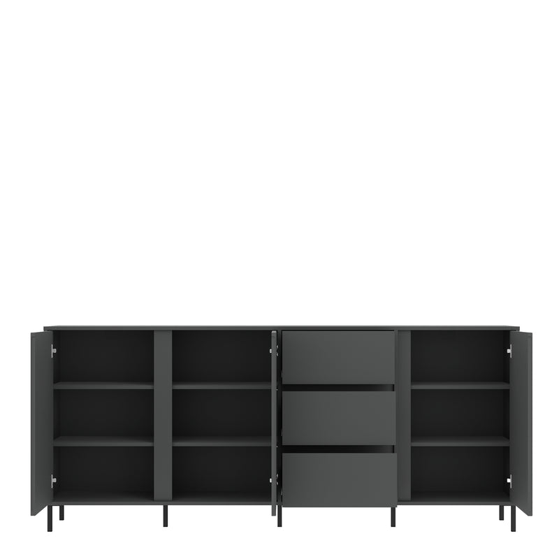 Avenale Sideboard 3 Door 3 Drawer in Anthracite – image 3