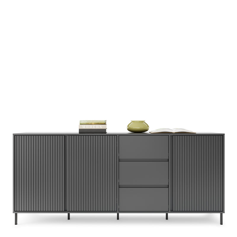 Avenale Sideboard 3 Door 3 Drawer in Anthracite – image 6