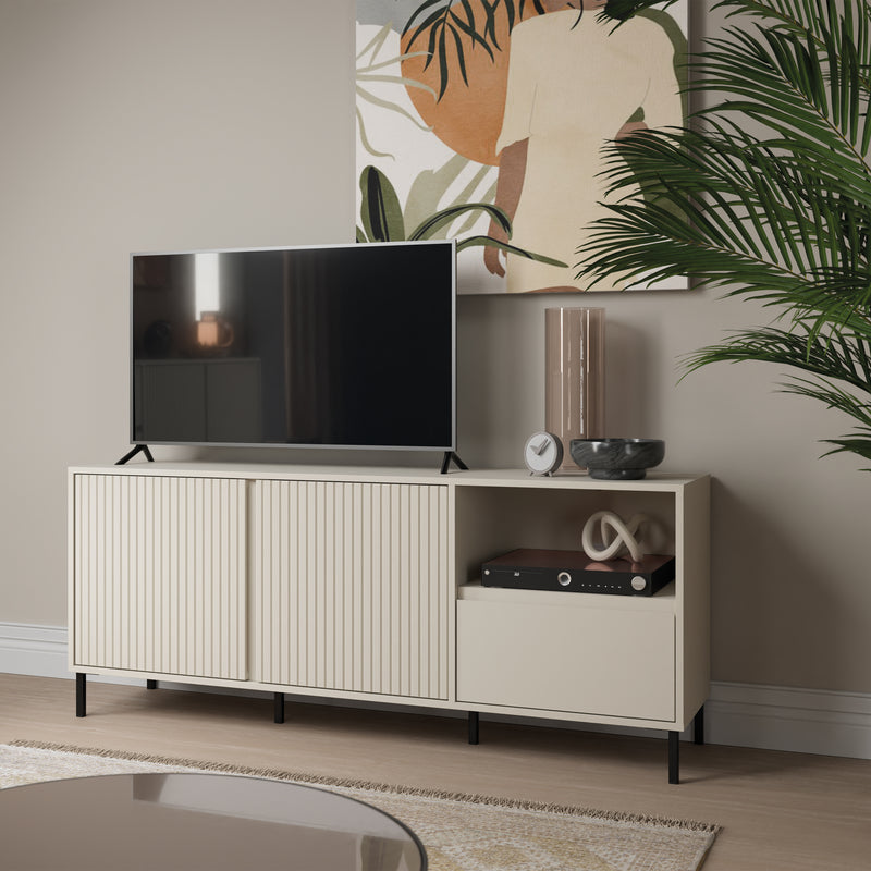 Avenale Wide TV Cabinet 2 Door 1 Drawer in Cashmere – image 4