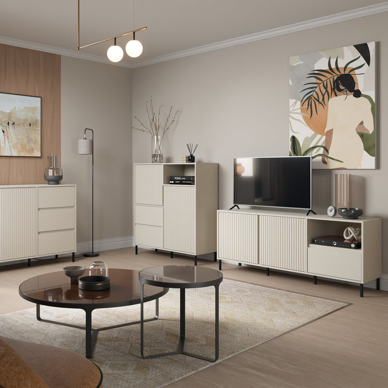 Avenale Wide TV Cabinet 2 Door 1 Drawer in Cashmere – image 7