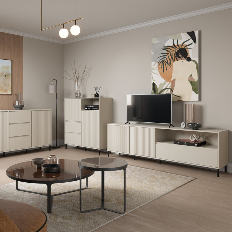 Avenale TV Cabinet 2 Door 1 Drawer in Cashmere – image 5