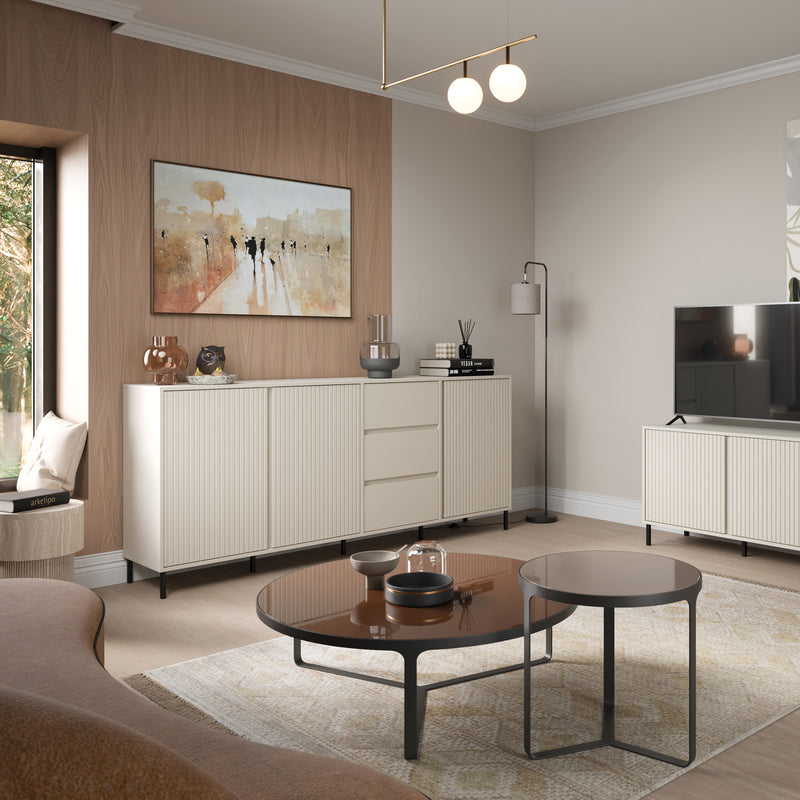 Avenale Sideboard 3 Door 3 Drawer in Cashmere – image 5