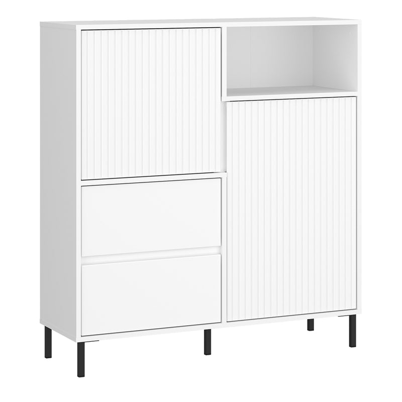 Avenale Sideboard 2 Door 2 Drawer in Alpine White High Gloss – image 1