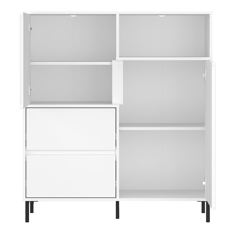 Avenale Sideboard 2 Door 2 Drawer in Alpine White High Gloss – image 3
