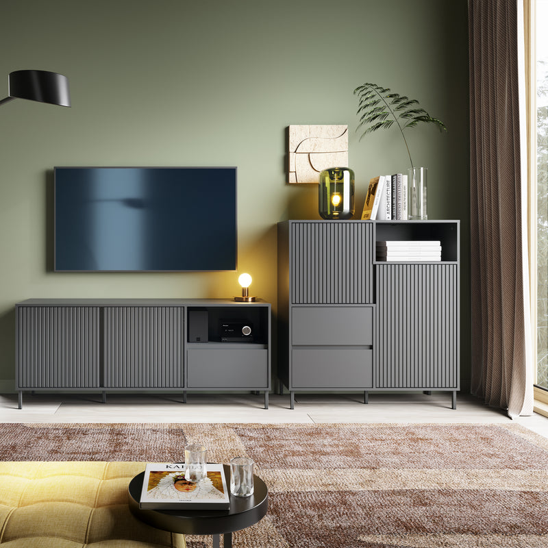 Avenale Sideboard 2 Door 2 Drawer in Anthracite – image 5