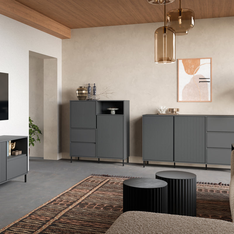 Avenale Sideboard 2 Door 2 Drawer in Anthracite – image 6