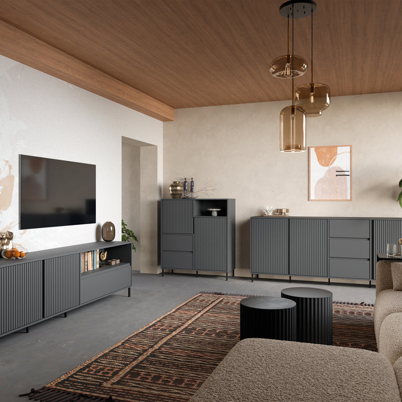 Avenale Sideboard 2 Door 2 Drawer in Anthracite – image 7