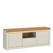 Naxxar TV Cabinet with 2 Doors and 1 Drawer in Cashmere and Stone Oak – image 1
