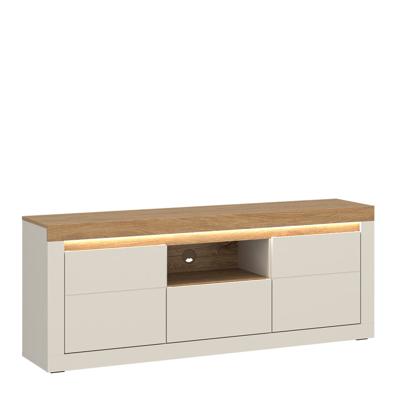 Naxxar TV Cabinet with 2 Doors and 1 Drawer in Cashmere and Stone Oak – image 1