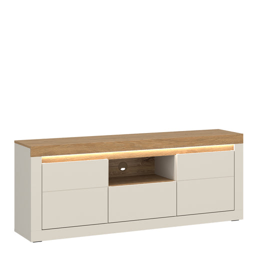 Naxxar TV Cabinet with 2 Doors and 1 Drawer in Cashmere and Stone Oak – image 1