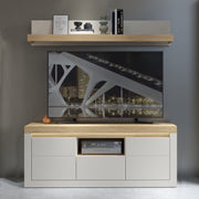 Naxxar TV Cabinet with 2 Doors and 1 Drawer in Cashmere and Stone Oak – image 3