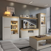 Naxxar TV Cabinet with 2 Doors and 1 Drawer in Cashmere and Stone Oak – image 6