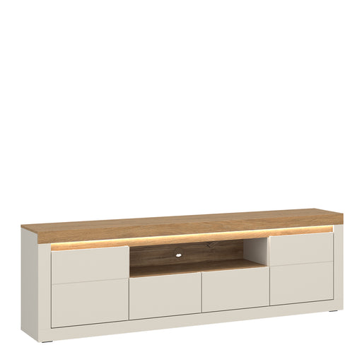 Naxxar TV Cabinet with 2 Doors and 2 Drawers in Cashmere and Stone Oak – image 1