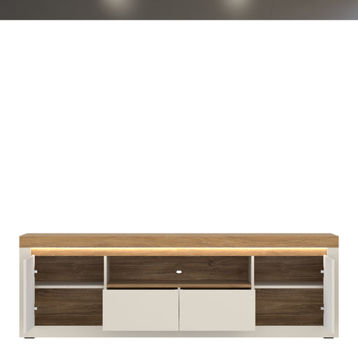 Naxxar TV Cabinet with 2 Doors and 2 Drawers in Cashmere and Stone Oak – image 2