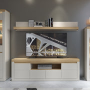 Naxxar TV Cabinet with 2 Doors and 2 Drawers in Cashmere and Stone Oak – image 3