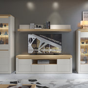 Naxxar TV Cabinet with 2 Doors and 2 Drawers in Cashmere and Stone Oak – image 4