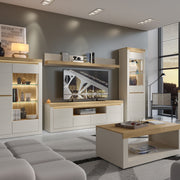 Naxxar TV Cabinet with 2 Doors and 2 Drawers in Cashmere and Stone Oak – image 6
