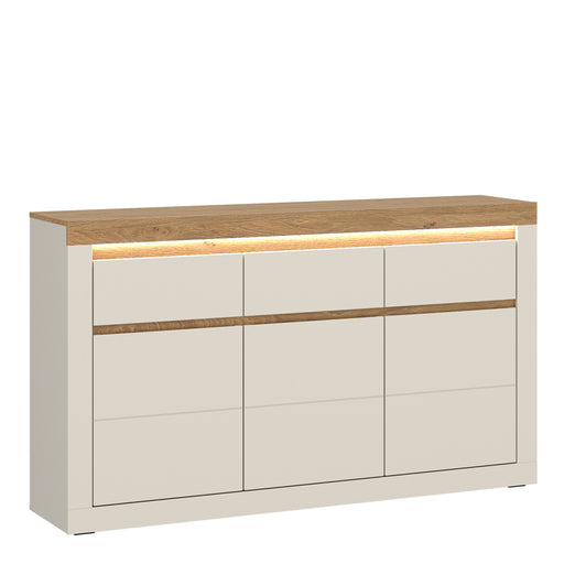 Naxxar Sideboard with 3 Doors and 3 Drawers in Cashmere and Stone Oak – image 1