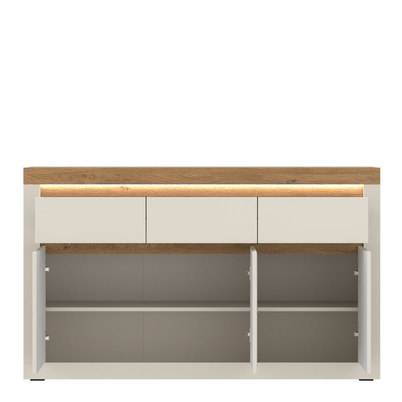 Naxxar Sideboard with 3 Doors and 3 Drawers in Cashmere and Stone Oak – image 2