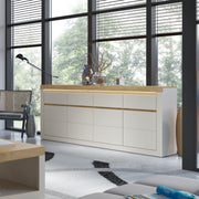 Naxxar Sideboard with 4 Doors and 4 Drawers in Cashmere and Stone Oak – image 3